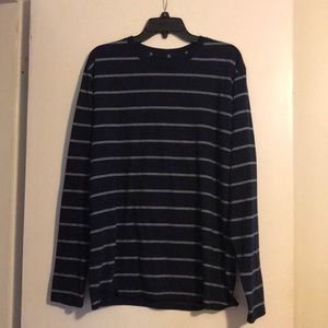 Navy blue with grey stripe long sleeve men’s shirt